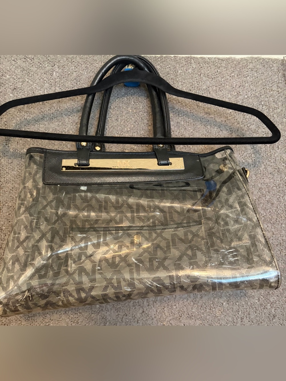 Monogram Clear Tote with Black Trim